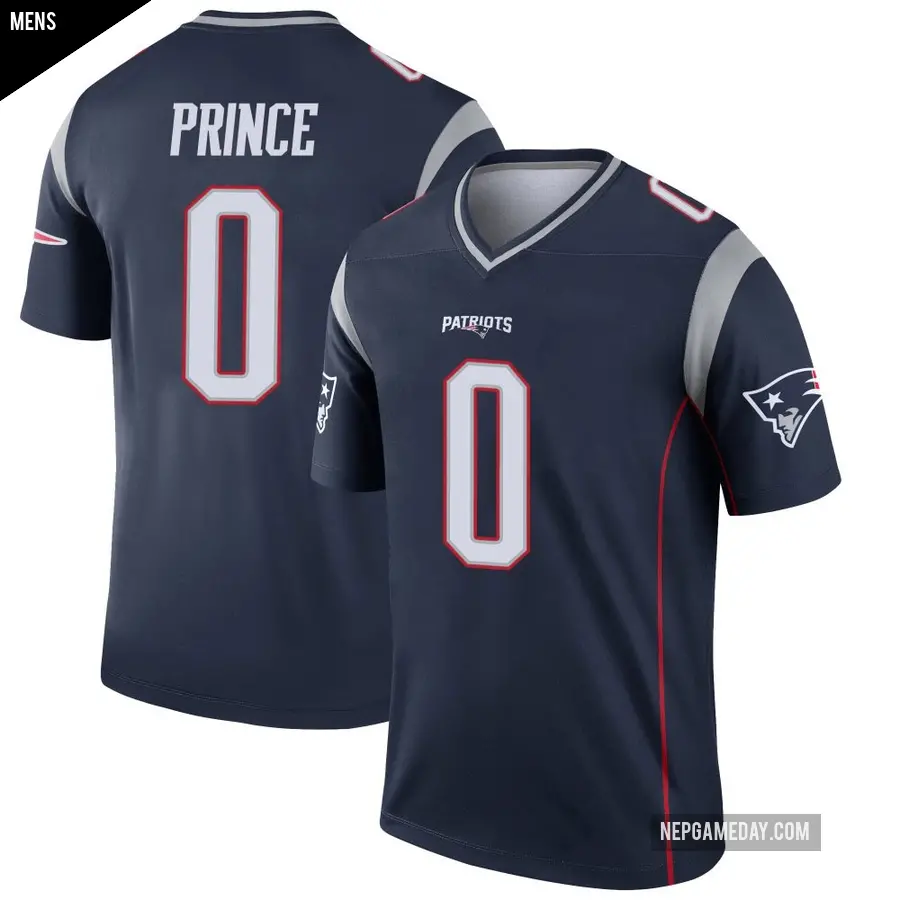 Men's New England Patriots ＃0 Deneric Prince Navy Legend Jersey
