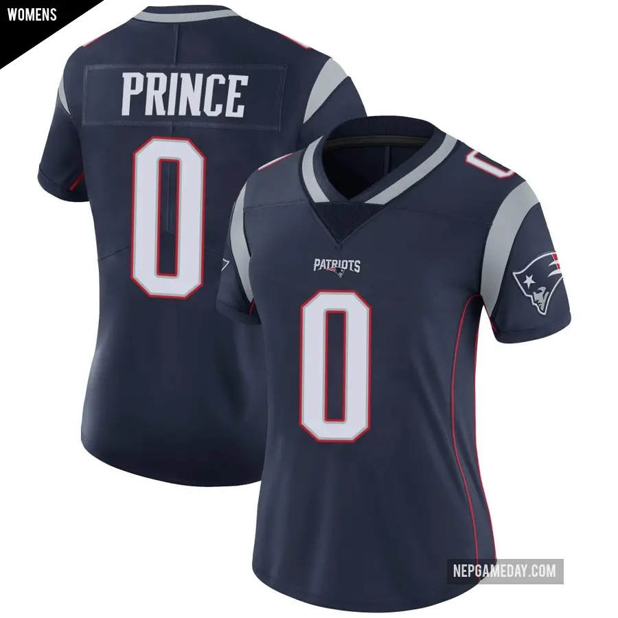 Women's New England Patriots ＃0 Deneric Prince Navy Limited Team Color Vapor Untouchable Jersey