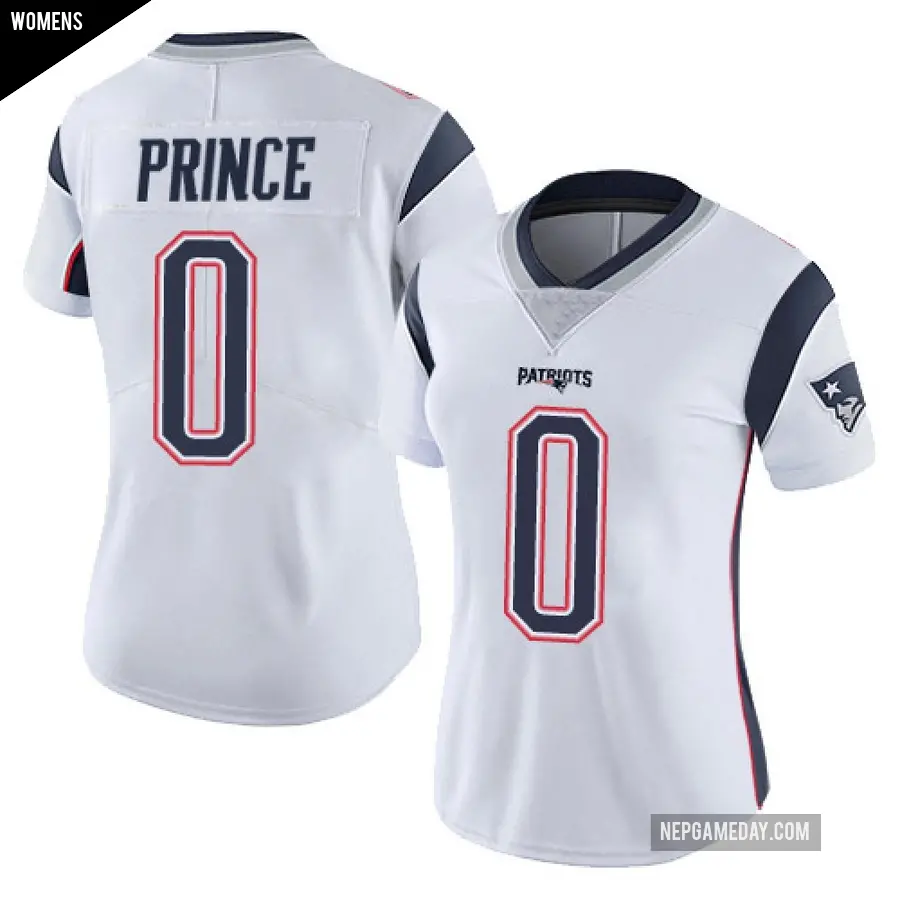 Women's New England Patriots ＃0 Deneric Prince White Limited Vapor Untouchable Jersey