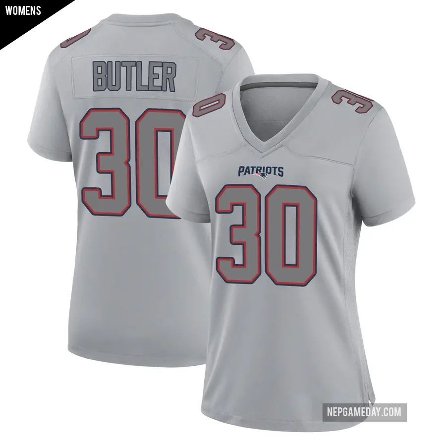 Women's New England Patriots ＃30 Eric Butler Game Silver Atmosphere Fashion Jersey
