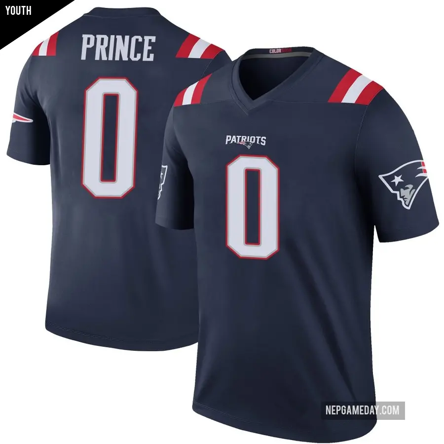 Youth New England Patriots ＃0 Deneric Prince Navy Legend Color Rush Jersey