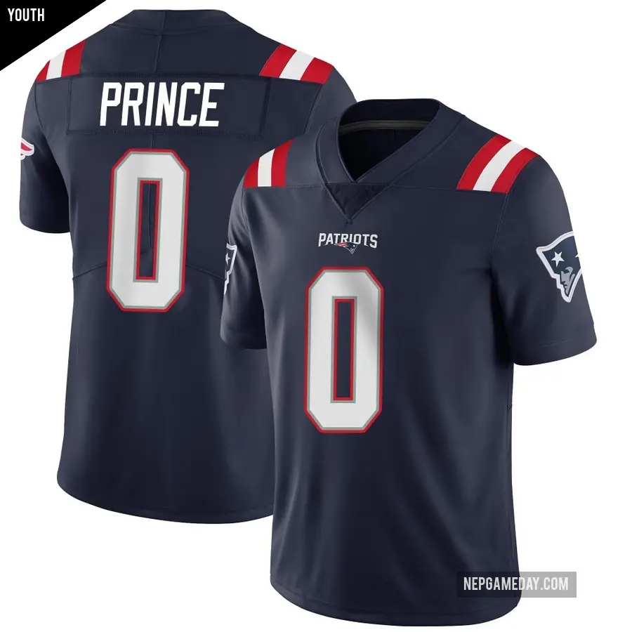 Youth New England Patriots ＃0 Deneric Prince Navy Limited Team Color Vapor Untouchable Jersey