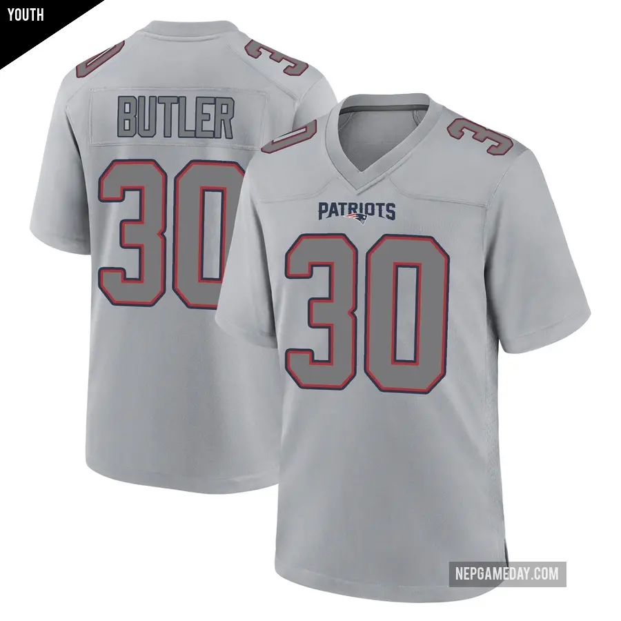 Youth New England Patriots ＃30 Eric Butler Game Silver Atmosphere Fashion Jersey